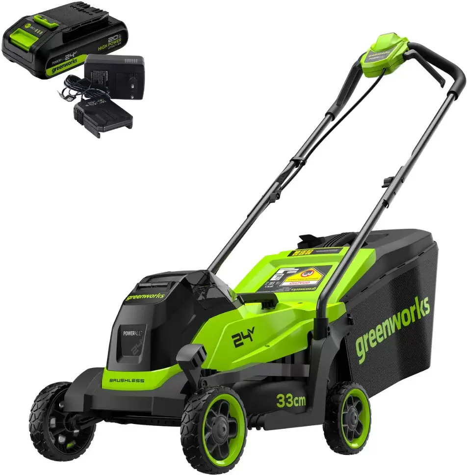 Газонокосилка аккумуляторная Greenworks GD24LM331K2 2520607UA (с 1-им АКБ) фото