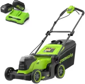 Газонокосилка аккумуляторная Greenworks GD24X2LM411K4 2520907UD (с 2-мя АКБ) фото