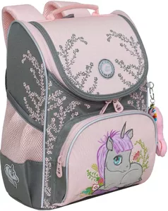 Школьный рюкзак Grizzly RAm-384-5 (розовый/серый) фото