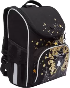 Школьный рюкзак Grizzly RAm-584-7 (черный/золотой) фото