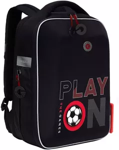Школьный рюкзак Grizzly Rap-391-2 (черный/красный) фото