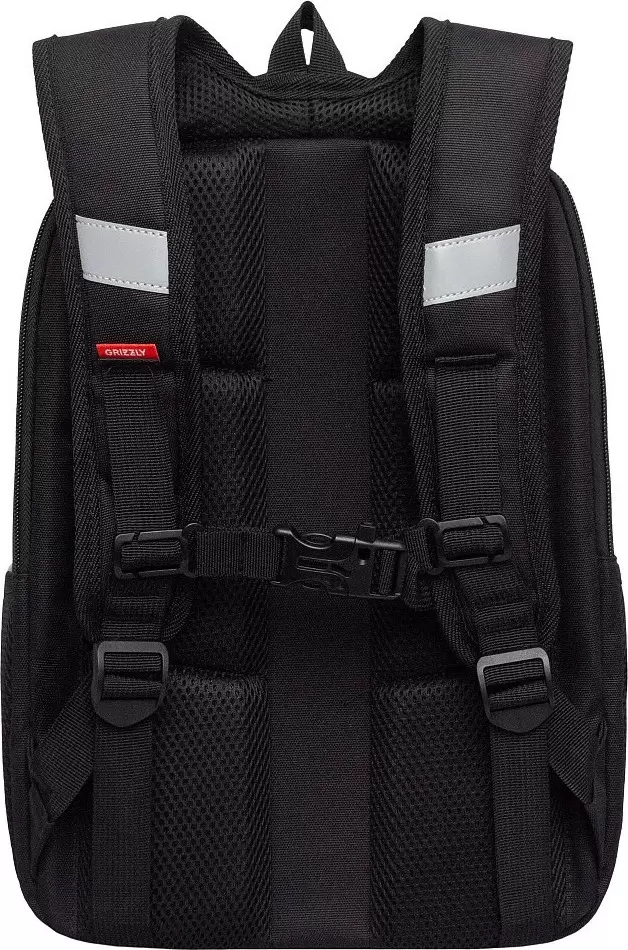Школьный рюкзак Grizzly RAw-595-10 (черный/серый) фото