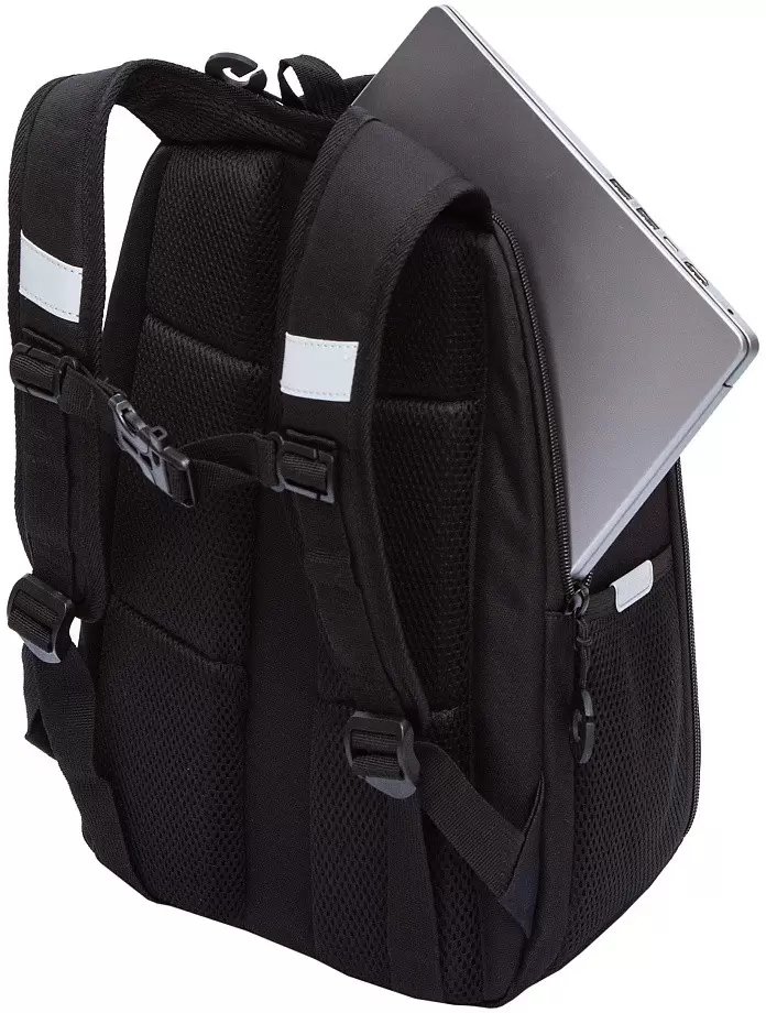 Школьный рюкзак Grizzly RAw-595-1 (черный/оранжевый) фото 5