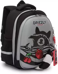 Школьный рюкзак Grizzly RAZ-186-7 серый фото