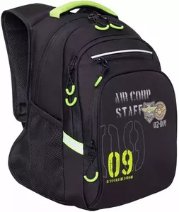 Школьный рюкзак Grizzly RB-050-21/1 (черный/салатовый) фото