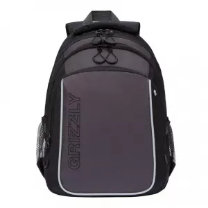 Школьный рюкзак Grizzly RB-152-1 черный/серый фото