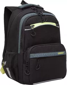 Школьный рюкзак Grizzly RB-254-4 (черный/салатовый) фото