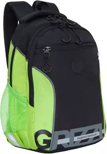 Школьный рюкзак Grizzly RB-259-1m (черный/салатовый/серый) фото
