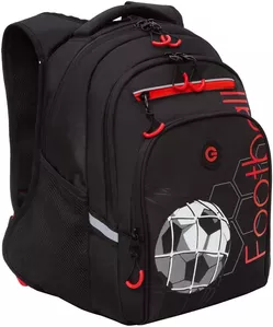 Школьный рюкзак Grizzly RB-350-1 (черный/красный) фото