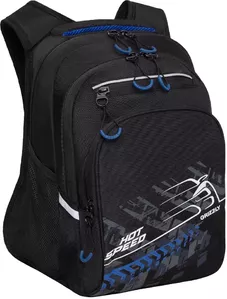 Школьный рюкзак Grizzly RB-350-3 (черный/синий) фото