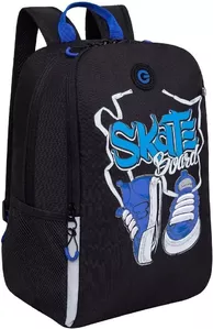 Школьный рюкзак Grizzly RB-351-7 (черный/синий) фото