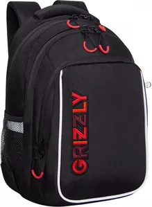 Школьный рюкзак Grizzly RB-352-4 (черный/красный) фото