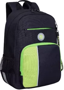 Школьный рюкзак Grizzly RB-355-2 (черный/салатовый) фото