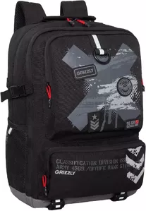 Школьный рюкзак Grizzly RB-357-1 (черный/серый) фото