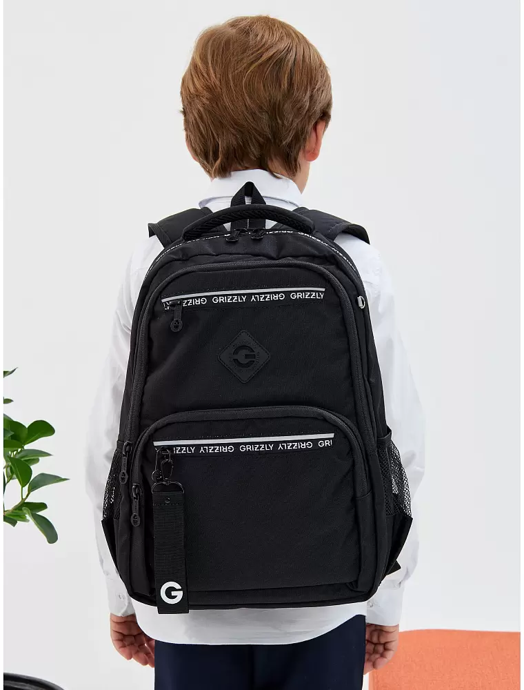 Школьный рюкзак Grizzly RB-454-1 (черный/белый) фото 6
