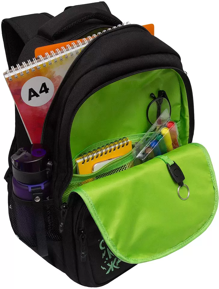 Школьный рюкзак Grizzly RB-554-3 (черный) фото 5