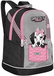 Школьный рюкзак Grizzly RG-363-2 (серый/черный) фото