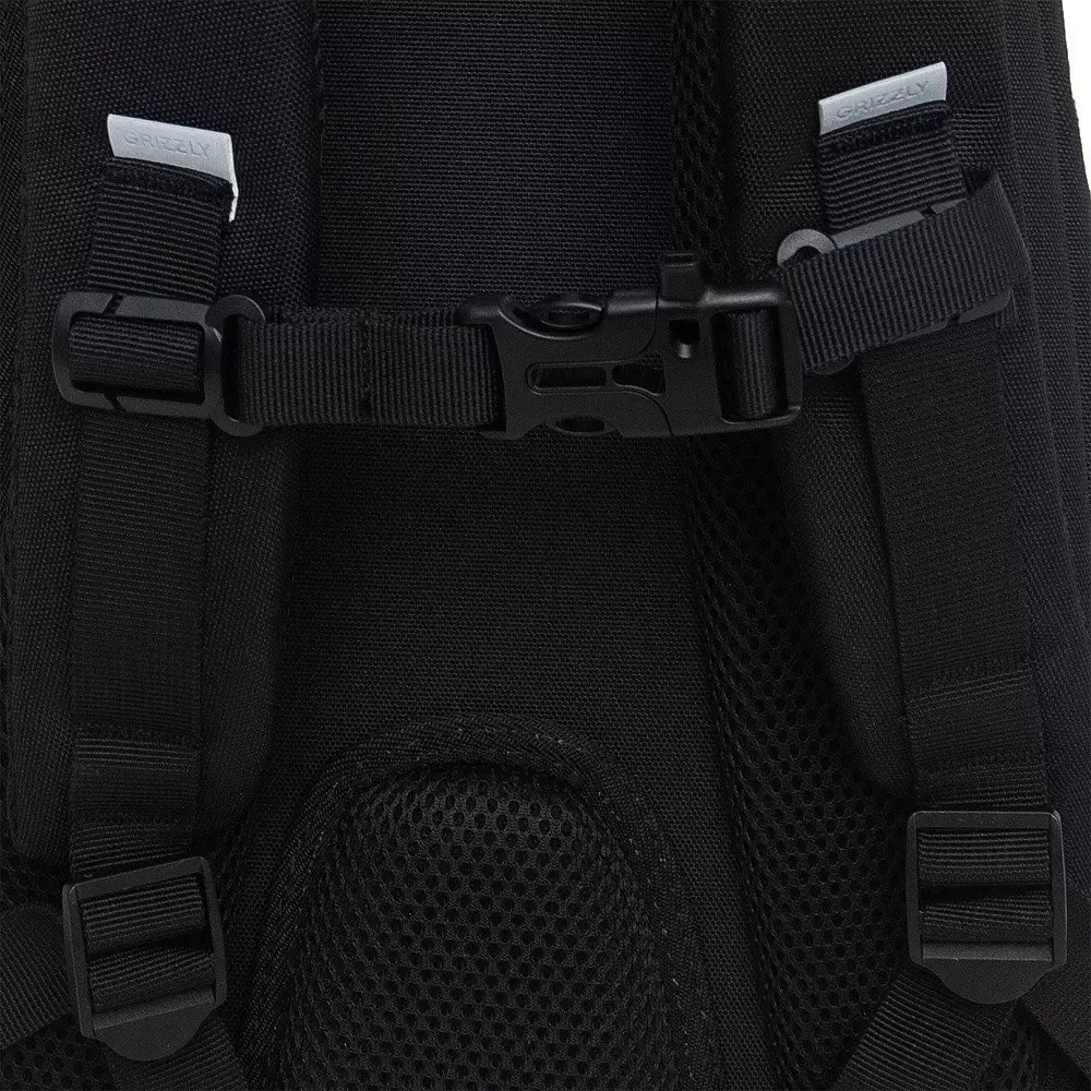 Школьный рюкзак Grizzly RG-464-3f (черный/серебряный) фото 6