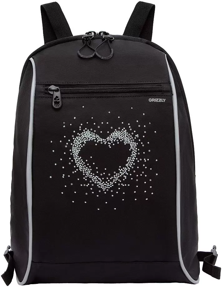 Школьный рюкзак Grizzly RG-569-1 (черный/белый) фото 2