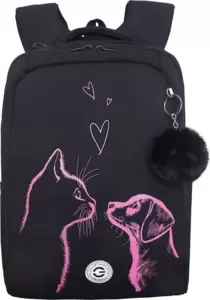 Школьный рюкзак Grizzly RG-666-5 (черный/розовый) фото