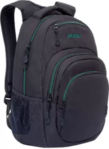 Школьный рюкзак Grizzly RQ-003-31 (черный/бирюзовый) фото