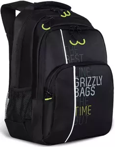 Школьный рюкзак Grizzly RU-030-31 (черный/салатовый) фото