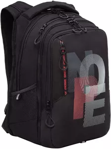 Школьный рюкзак Grizzly RU-338-4 (черный/красный) фото