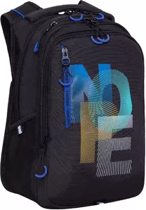 Школьный рюкзак Grizzly RU-338-4 (черный/синий) фото
