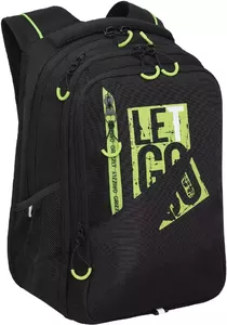 Школьный рюкзак Grizzly RU-438-3 (черный/салатовый) фото
