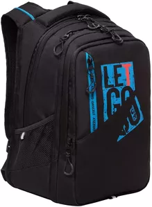 Школьный рюкзак Grizzly RU-438-3 (черный/синий) фото