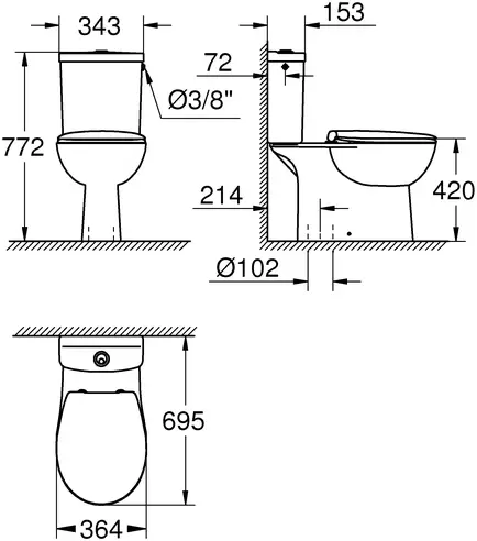 Унитаз Grohe Bau 39346000 фото