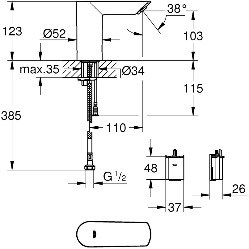 Смеситель Grohe Bau Cosmopolitan E 36452000 фото 2
