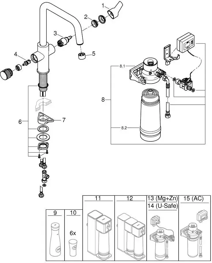 Смеситель Grohe Blue Pure Via 30559000 фото
