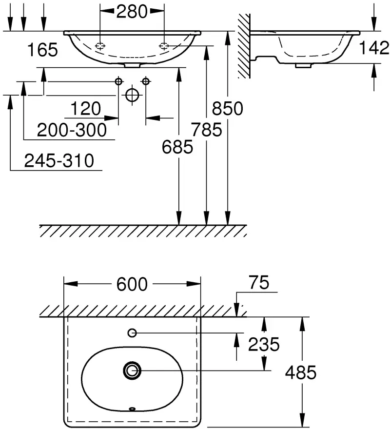 Умывальник GROHE Essence 3956500H фото