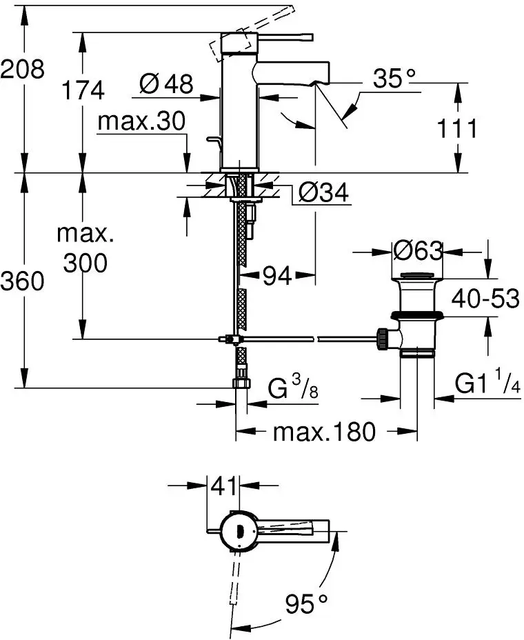 Смеситель Grohe Essence New S-Size 23379001 фото
