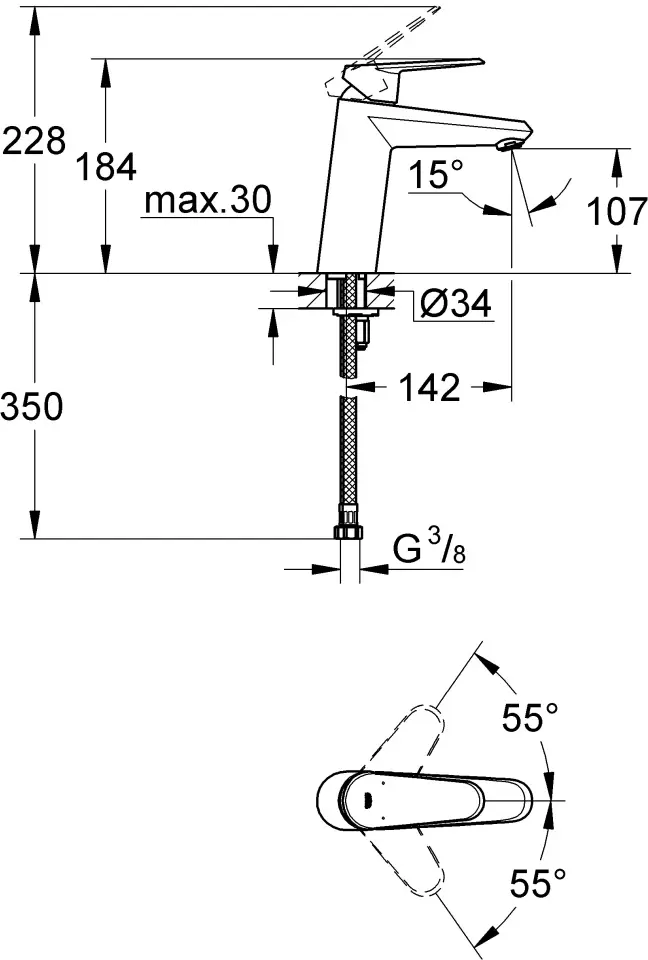 Смеситель Grohe Eurodisc Cosmopolitan 23449002 фото