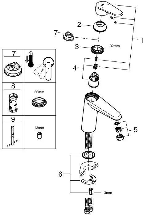 Смеситель Grohe Eurodisc Cosmopolitan 23449002 фото