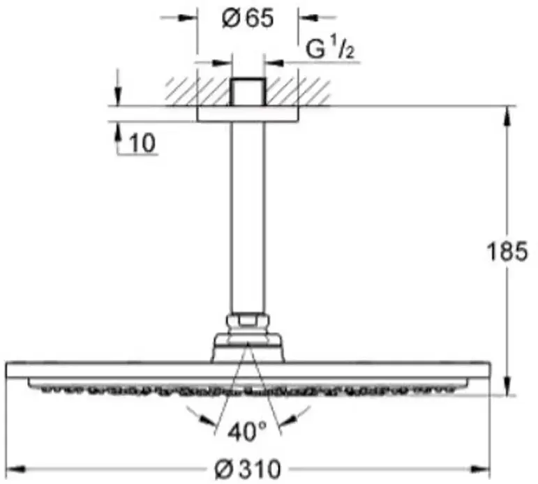 Верхний душ Grohe Rainshower 26067GL0 (холодный рассвет, глянец) фото
