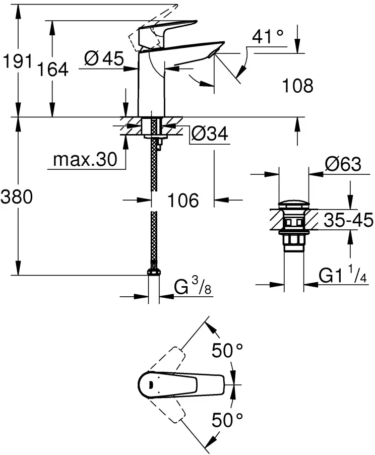 Смеситель Grohe Start Edge 23900001 фото
