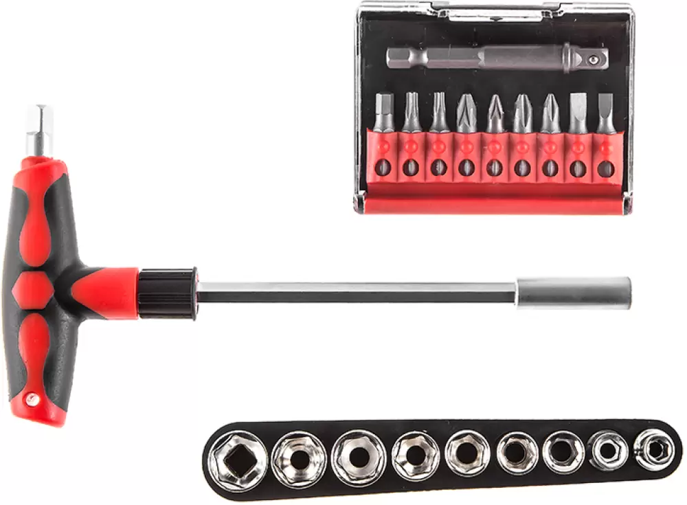 Набор головок и бит Hammer 601-027 (19 предметов) фото