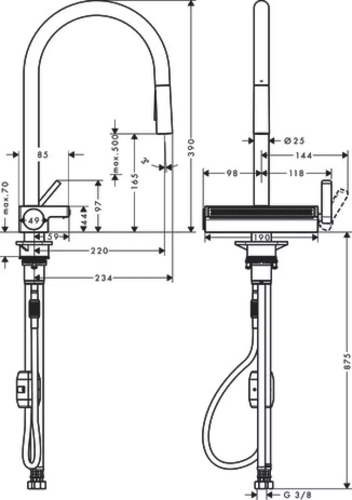 Смеситель Hansgrohe Aquno Select M81 73837800 фото