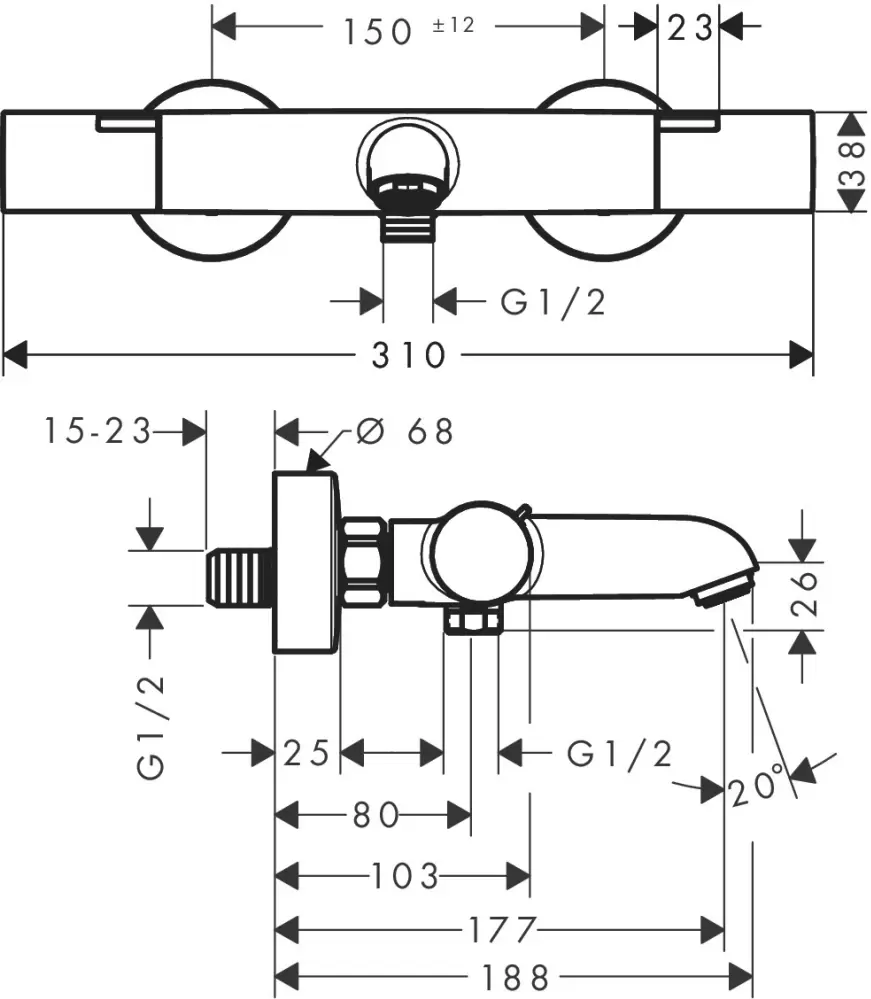 Смеситель Hansgrohe Ecostat Fine 13325670 фото