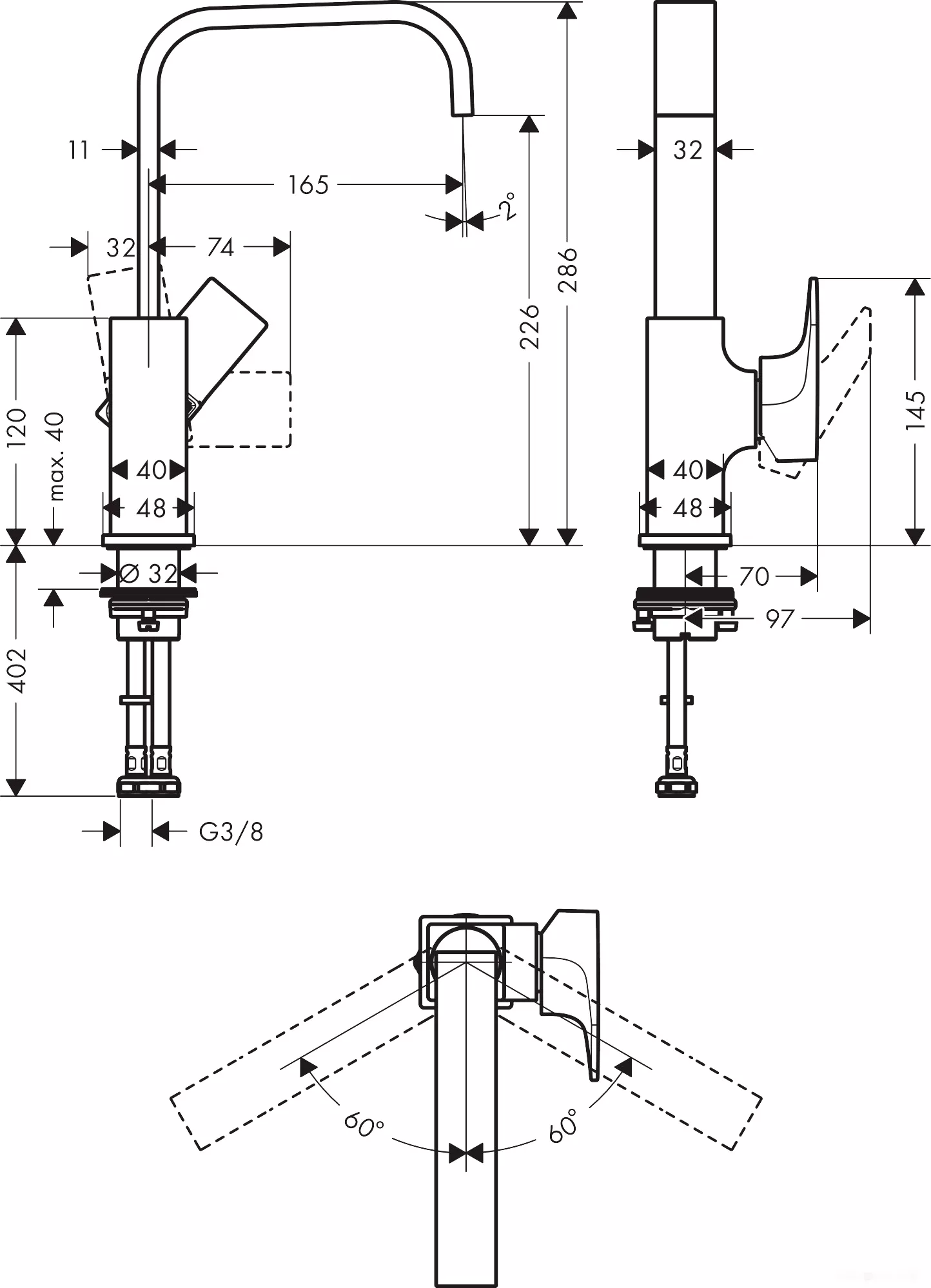 Смеситель Hansgrohe Metropol 32511670 фото