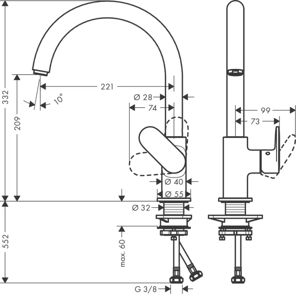 Смеситель Hansgrohe Vernis Blend M35 260 71870000 фото