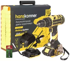 Аккумуляторная дрель-шуруповерт Hanskonner HCD1865I