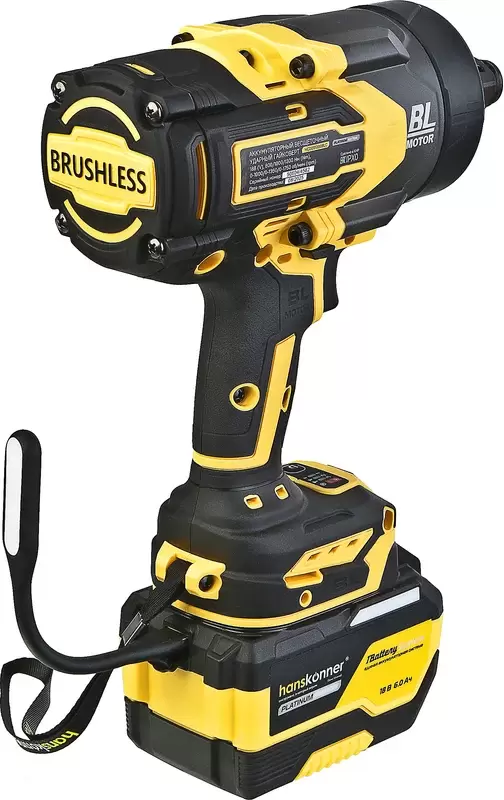 Аккумуляторный ударный гайковерт Hanskonner HCD201300BLC фото