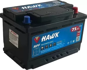 Аккумулятор Hawk 75 R+ низк. (75Ah) фото