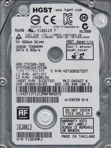 Жесткий диск HGST Travelstar Z7K500 (HTS725032A7E630) 320 Gb фото