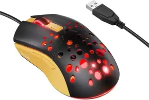 Игровая мышь Hoco GM51 (черный/желтыйй) фото