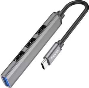 USB-хаб Hoco HB26 USB Type-C (серый) фото
